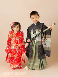 boy and girl wearing kimono