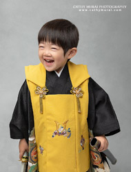 smiling boy in hakama